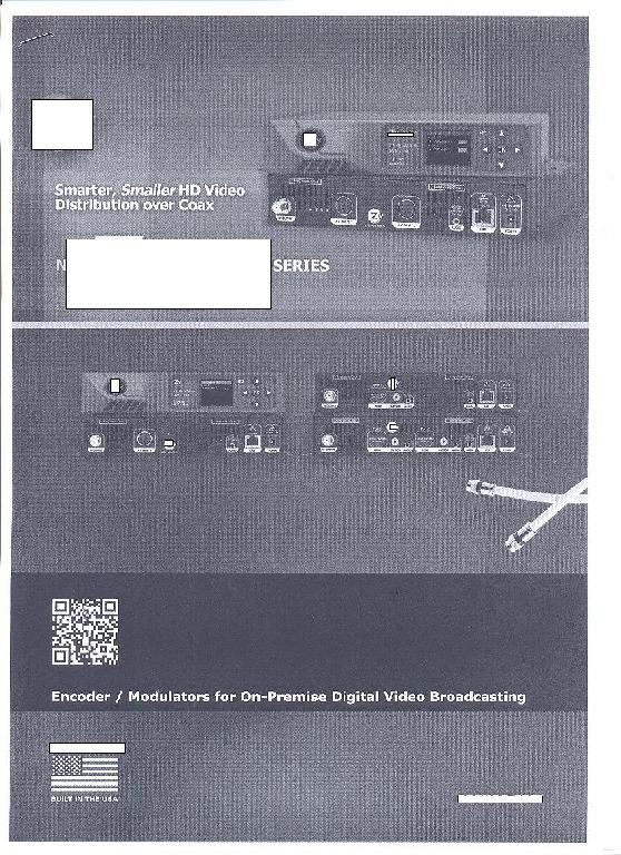 A DUAL CHANNEL COMBINED ENCODER AND MODULATOR DESIGNED FOR HIGH CHANNEL DENSITY ENVIRONMENTS. THE ENCODER CONVERTS 2 SEPERATE HDMI DIGITAL VIDEO, AUDIO AND DATA SIGNALS OF THE SOURCE INFORMATION INTO DIGITAL SIGNALS BY COMPRESSING AND ENCODING TECHNIQUES IN COMPLIANCE WITH THE MPEG-2 STANDARD. THE MODULATOR CONVERTS THE MPEG-2 TRANSPORT STREAM SIGNALS INTO STANDARD WIRELESS TRANSMISSION SIGNALS. AVERAGE ENCODING DATA RATE IS 18MBPS PER CHANNEL. THE MODULATOR HAS AN INDEPENDENTLY FREQUENCY AGILE FROM 54 TO 864MHZ (CHANNELS 2 TO 135). DUAL HDTV CHANNELS OUTPUT AT 720P/1080I/P.