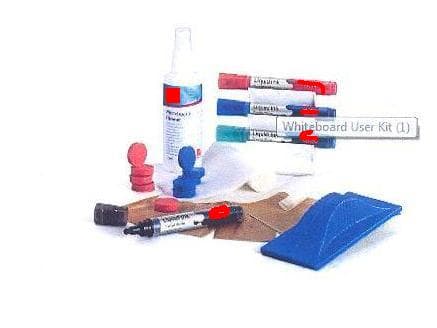 AGGLOMERATED FERRITE MAGNETS. 10 X 25MM MAGNETS HOUSED IN A PLASTIC SHELL OPEN ON ONE SIDE FOR USE ON A WHITEBOARD. PRESENTED AS PART OF A KIT WITH 4 DRY ERASE MARKERS, A MAGNETIC MARKER HOLDER, A MAGNETIC BOARD ERASER WITH 5 REFILLS, A 125ML SPRAY CLEANER WITH DRYWIPE CLOTHS. THE ESSENTIAL CHARACTER OF THE KIT IS GIVEN BY THE MAGNET WITH THE OTHER ITEMS CONSIDERED TO BE CONSUMABLE.