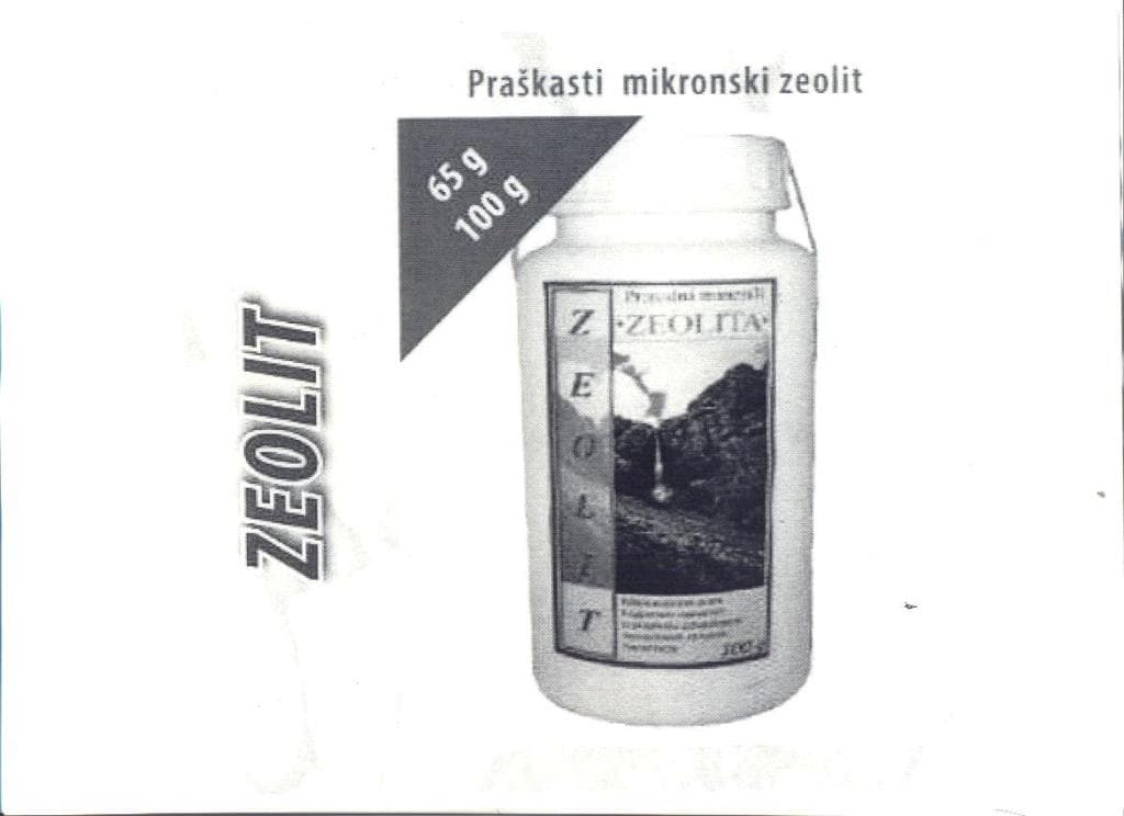 A POWDER CONTAINING ACTIVATED MICRONIZED CLINOPTILOLITE IN PURE FORM, IN 100G PLASTIC CONTAINER, PUT UP FOR RETAIL SALE. DOSAGE: 5 GRAMS MIXED WITH WATER ONCE PER DAY. ZEOLITES ARE MICROPOUROUS CRYSTALLINE SOLIDS WITH WELL-DEFINED STRUCTURES. GENERALLY THEY CONTAIN SILICON, ALUMINIUM AND OXYGEN IN THEIR FRAMEWORK AND CATIONS, WATER AND/OR OTHER MOLECULES WITHIN THEIR PORES.