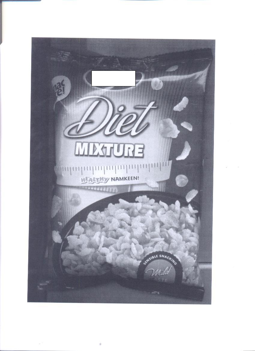 DIET MIXTURE HEALTHY NAMKEEN. 
RICE BASED INDIAN SNACK.
INGREDIENTS; FLAKED RICE, VEGETABLE OIL (PALMOLEIN), CHICKPEAS, CORNFLAKES, SALT.