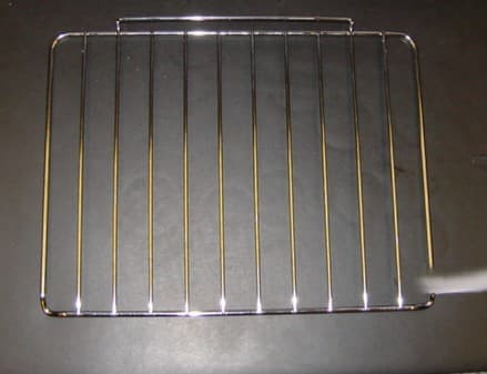 AN OVEN SHELF FOR INTERNAL USE IN DOMESTIC ELECTRIC AND GAS OVENS AND GRILLS.  MADE OF MILD STEEL NICKEL CHROME SURFACE PLATED.