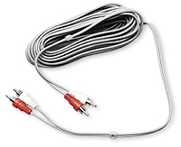AN RCA AUDIO CABLE WHICH ARE DESIGNED TO INTERCONNECT LINE LEVEL AUDIO SIGNALS BETWEEN A/V EQUIPMENT INPUTS AND OUTPUTS.  THESE CABLES FEATURE SEPERATE CONDUCTORS TO CARRY THE LEFT AND RIGHT AUDIO SIGNALS AND ARE TERMINATED ON EACH END WITH RED AND WHITE RCA MALE CONNECTORS.