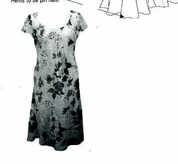 WOVEN LADIES BURNOUT DRESS MADE FROM 60 PERCENT VISCOSE AND 40 PERCENT POLYESTER. FULLY LINED WITH SATIN ACETATE. GARMENT IS DESIGNED TO COVER UPPER AND PART LOWER OF THE BODY, FROM SOULDER TO KNEE AND IS 110.9CM IN LENGTH FROM THE CENTRE BACK. SHORT SLEEVED AND ROUND NECK WITH SATIN PIPING TO FINISH. GARMENT HAS NO OPENINGS.
