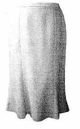 A KNITTED TULIP SKIRT FOR WOMEN. DESIGNED TO COVER THE LOWER PART OF THE BODY FROM THE WAIST TO THE CALF. WITH PARTIAL OPENING,  WITH 1 CONCEALED ZIP AND 1 BUTTON TO FASTEN. FULLY LINED WITH ACETATE. GARMENTS LENGTH IS 84CM, MEASUREMENT TAKEN FROM CENTRE BACK. THE GARMENT IS MADE FROM 100 PER CENT POLYESTER.