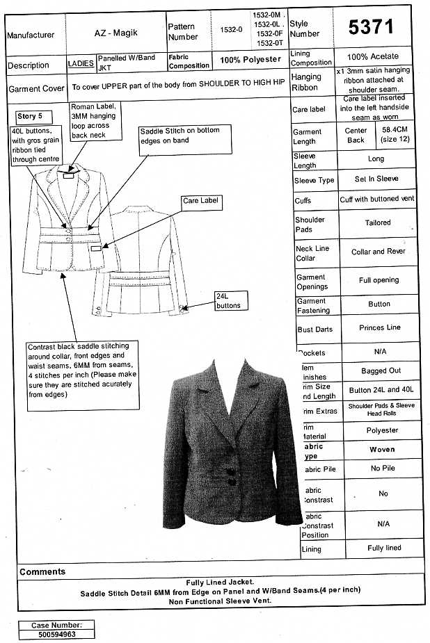 A WOMENS WOVEN JACKET. REACHING TO BELOW THE WAIST. WITH V NECK AND COLLAR. WITH COMPLETE FRONT OPENING. WITH 2  RIGHT OVER LEFT FASTENING BUTTONS. WITH VENTED AND BUTTON FASTENING CUFFS. WITH LONG SLEEVES. LINED. OF POLYESTER.