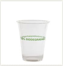 COLD DRINK CUPS AND DELI POTS MADE FROM BIOPLASTIC IN THE FORM OF PLA ( POLYACTIC ACID)
BASE RESIN MANUFACTURED IN USA. PRODUCTS COMPLY WITH COMPOSTABILITY STANDARDS EN13432 AND ASTMD6400