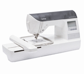 A PERSONAL EMBROIDERY MACHINE.WITH LARGE EMBROIDERY AREA 180MM X 130 MM . HAS 136 BUILT IN DESIGNS TO CHOOSE FROM  WITH 6 DIFFERENT STYLES OF LETTERING. DESIGNS CAN BE CREATED FROM SCRATCH OR CONVERTED FROM MANY DIFFERENT PC GRAPHICS FORMATS AND THEN SAVED TO A MEMORY CARD TO TRANSFER THEM TO  THE  MACHINE TO SEW OFF. FEATURES  ALSO INCLUDE AUTOMATIC THREAD CUTTER, AUTOMATIC NEEDLE THREADER, USB PORT FOR MEMORY STICK., 650 STITCHES PER MINUTE EMBROIDERY SPEED, BACK LIT LCD SCREEN.