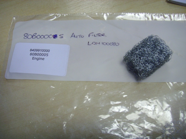 ENGINE OIL FILTER (CYLINDRICAL) MADE FROM KNITTED GALVANISED MILD STEEL
