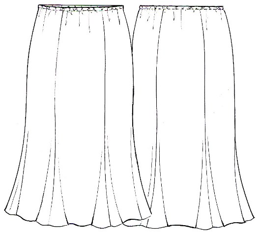 A KNITTED JERSEY FLUTED SKIRT. DESIGNED TO COVER THE UPPER PART OF BODY FROM SHOULDERS TO THE CALF. WITH LABEL. WITH 2X LOGO HANGING TAPE LOOPS. WITH 8 PANEL JERSEY PANELLED SKIRT. ALL PANELS CUT SAME SHAPE. THE GARMENT IS MADE FROM 85 PER CENT ACRYLIC 14 PER CENT POLYESTER 1 PER CENT ELASTANE