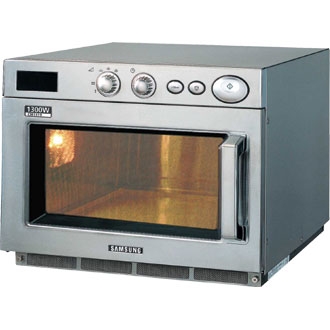Microwave oven of a type designed for commercial use. The oven has a 26 LITRE interior capacity and 1850 WATT  output power.IDEAL FOR FAST SINGLE OR MULTI PORTION THROUGHPUT LOCATION WHERE SPEED IS ESSENTIAL SUCH AS BUSY RESTAURANTS,FAST FOOD STORES AND HIGH VOLUME VENDING SITES, CONTRACT CATERING, LARGE PUBS .OUTPUT POWER 1850 WATTS, POWER REQUIREMENT 13AMP SOCKET, OVEN CAPACITY 26 LITRES/0.9CU FT. WITH STAINLESS STEEL INTERIOR AND EXTERIOR. EXTERNAL DIMENSIONS WXHXD 460X378X520MM. INTERNAL DIMENSIONS 365X190X365MM. APPROXIMATE WEIGHT 32 KG