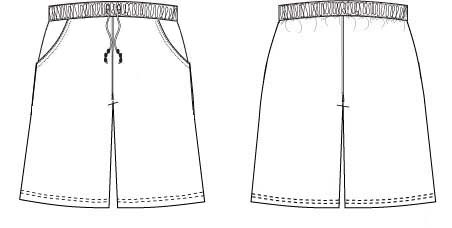 WOVEN SHORTS FOR WOMEN.  REACHING DOWN TO ABOVE THE KNEE.  ELASTICATED WAIST WITHOUT OPENING, WITH DRAWSTRING WITH TWO TOGGLES WITH BEADS.  LARGE POCKETS ON THE FRONT.  HEMMED AT LEG ENDS.  98 PERCENT COTTON, 1 PERCENT POLYESTER AND 1 PERCENT ELASTANE