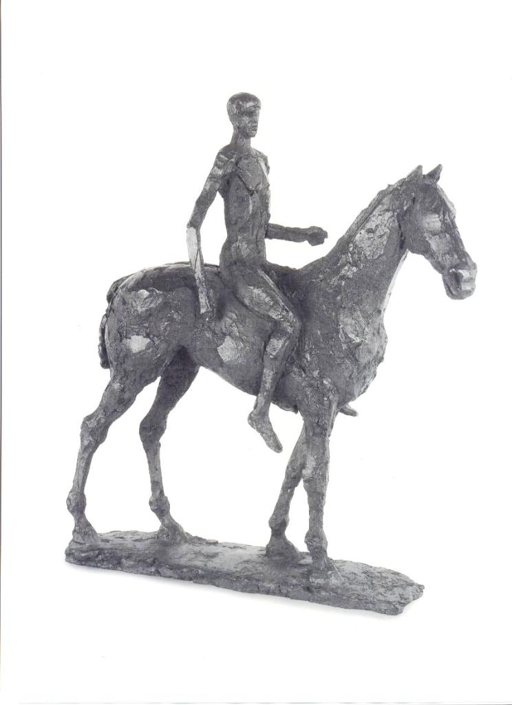 AN ORIGINAL BRONZE SCULPTURE OF A HORSEMAN. EXECUTED IN 1979 BY DAME ELIZABETH FRINK. 1 OF ONLY 9 MADE.