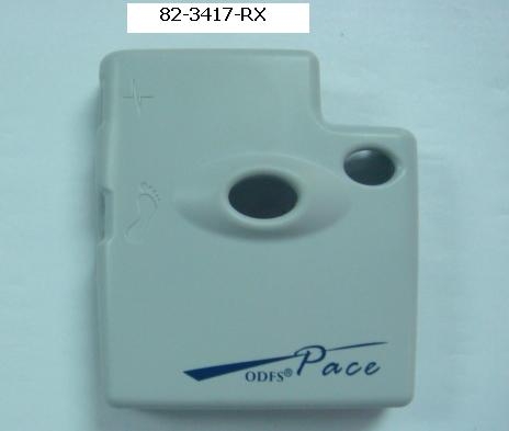 FRONT COVER MADE OF ACRYLONITRILE BUTADIENE STYRENE USED SOLEY IN AN ODFS PACE UNIT. AN ODFS PACE UNIT IS A MEDICAL DEVICE USED TO STIMULATE NERVES IN THE LOWER LIMBS.