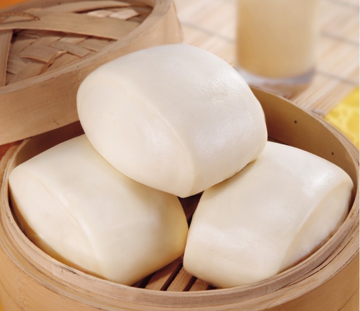CHINESE BUN, INGREDIENTS : WHEAT FLOUR 68%, WATER, SUGAR, YEAST, PALM OIL, ACIDITY REGULATOR, SALT. MANUFACTURING PROCESS : 1) DOUGH MAKING, 2) SHAPE THE BUN, 3) STEAM, 4) BLAST FREEZE THE PRODUCT AND PUT INTO PACKAGING.