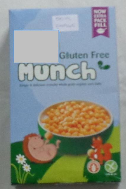 WHOLE GRAIN CORN BALLS BREAKFAST CEREAL. INGREDIENTS: WHOLE GRAIN CORN MEAL, CORN MEAL, RAW CANE SUGAR AND SEA SALT. PRESENTED IN A PRINTED CARDBOARD BOX. WEIGHT 300g.