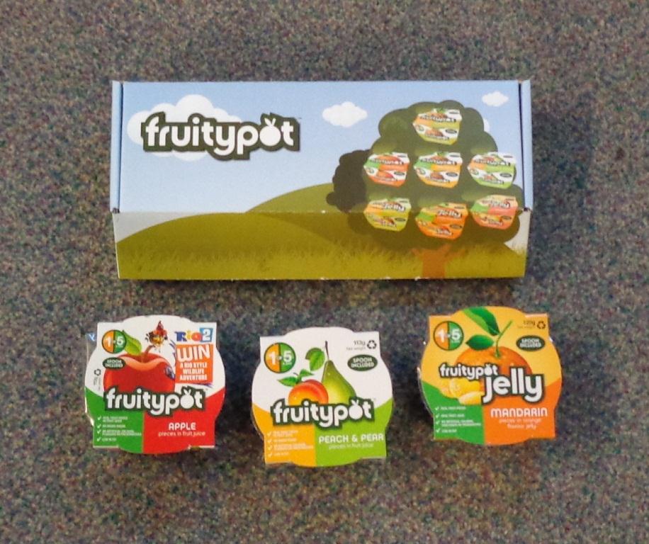 PEACH AND PEAR PIECES IN A MIXED JUICE OF APPLE AND GRAPE CONCENTRATE. WITH CITRIC ACID AND ASCORBIC ACID. HAS A SUGAR CONTENT OF 14.6%. HAS A NET WEIGHT OF 113 GRAMMES, AND IS CONTAINED IN A PLASTIC POT WITH A CARDBOARD COVER AROUND IT. PLASTIC SPOON INCLUDED. ONE OF THREE FRUIT POTS, THE OTHERS HAVING BEEN CLASSIFIED SEPARATELY.