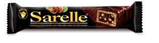 A HAZELNUT AND DARK CHOCOLATE CREAM FILLED WAFER BAR, COVERED WITH DARK CHOCOLATE. IT HAS AN INNER FILLING OF DARK CHOCOLATE CREAM AND SMALL PIECES OF HAZELNUT. BETWEEN THE FILLING AND THE CHOCOLATE SURFACE IS A LAYER OF WAFER. WEIGHT OF THE BAR IS 33 GRAMMES