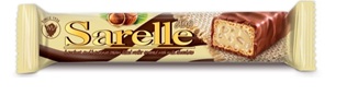 HAZELNUT AND HAZELNUT CREAM FILLED WAFER BAR, COVERED WITH MILK CHOCOLATE. IT HAS AN INNER FILLING OF HAZELNUT CREAM AND SMALL PIECES OF HAZELNUT. BETWEEN THE FILLING AND THE CHOCOLATE SURFACE IS A LAYER OF WAFER. WEIGHT OF THE BAR IS 33 GRAMMES.