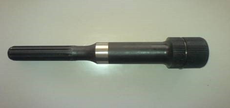 THE PRODUCT IS AN EXTENSION SHAFT WHICH IS A PART OF THE GEARBOX AND TRANSMISSION. IT IS A MACHINED COMPONENT AND IS MADE OF FORGED NON ALLOY STEEL. IT WEIGHS 2.4 KG