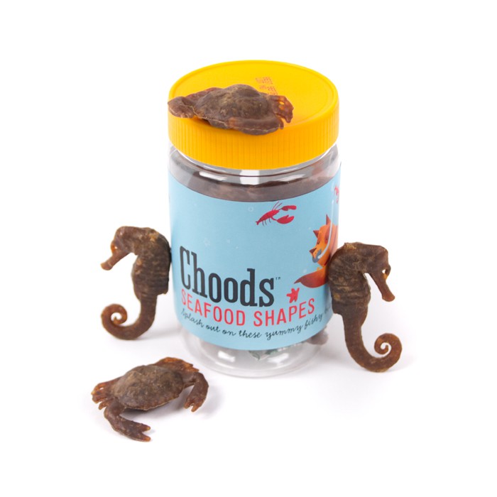 DOG SEAFOOD TREATS. INGREDIENTS: POTATO STARCH , ,GELATIN, CALCIUM CARBONATE ,SODIUM CASEINATE,;ROSEMARY EXTRACT ,,COLORANT AGENT,  FISH FLAVOR.. PUT UP  FOR RETAIL SALE. CONTAINS MORE THAN 40% BY WEIGHT OF STARCH.