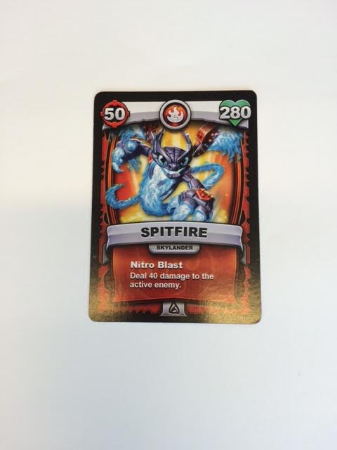 COLOUR PRINTED PAPER CARD.
SIMILAR SIZE TO A PLAYING CARD OR CREDIT CARD.
THE FRONT OF THE CARD THERE IS A PICTURE OF A CHARACTER FROM A GAME AND ON THE BACK THERE IS TEXT.
THE FRONT PICTURE CAN BE SCANNED BY USING A MOBILE DEVICE (SUCH AS A SMART PHONE) TO ENABLE THE USER TO PLAY THE RESPECTIVE CHARACTER SHOWN ON THE CARD ON THE MOBILE APP VERSION OF THE GAME