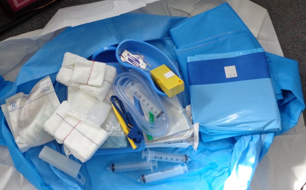 A STERILE MEDICAL DEVICE FOR SINGLE USE IN THE FORM OF A KIT. IT IS FOR THE DELIVERY OF DIATHERMIC TREATMENT VIA A CAUTERY PENCIL. IT ALSO CONTAINS PERIPHERAL COMPONENTS TO THE SUPPORT THE PROCEDURE AND MANTAIN A STERILE FIELD. THIS INCLUDES BANDAGES, STERILE WRAP, SYRINGES WITH NEEDLES, BLADES, DISPOSAL BAGS AND THE CAUTERY PENCIL WITH BLADE, BUTTON SWITCH AND HOLSTER.