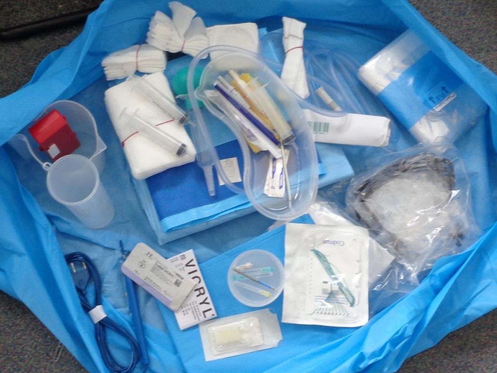 A STERILE MEDICAL DEVICE FOR SINGLE USE IN THE FORM OF A KIT. IT IS FOR THE DELIVERY OF DIATHERMIC TREATMENT VIA A CAUTERY PENCIL. IT ALSO CONTAINS PERIPHERAL COMPONENTS TO THE SUPPORT THE PROCEDURE AND MANTAIN A STERILE FIELD. THIS INCLUDES BANDAGES, STERILE WRAP, SYRINGES WITH NEEDLES, BLADES, DISPOSAL BAGS, SKIN MARKER WITH RULER AND THE CAUTERY PENCIL WITH BLADE.