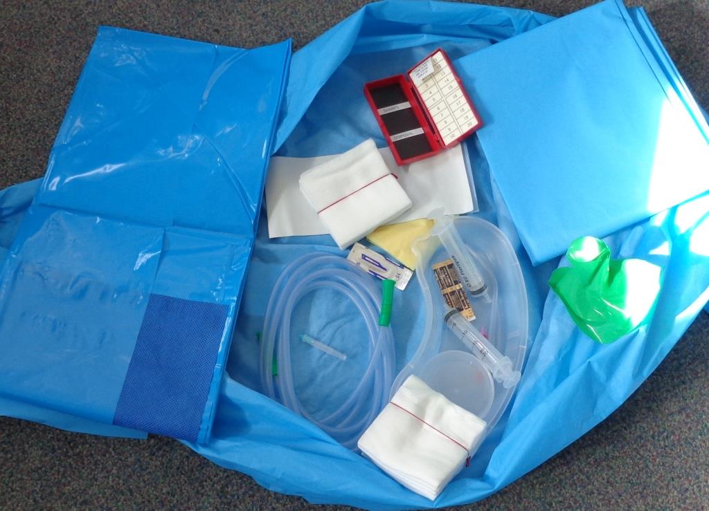A STERILE MEDICAL DEVICE FOR SINGLE USE IN THE FORM OF A KIT. IT IS FOR THE DELIVERY OF DIATHERMIC TREATMENT VIA SUCTION YANKAUER. IT ALSO CONTAINS PERIPHERAL COMPONENTS TO THE SUPPORT THE PROCEDURE. THIS INCLUDES A SHARPS PUNCTURE PROOF BOX, YELLOW WASTE BAG, SYRINGES WITH NEEDLES AND THE SUCTION YANKAUER WITH VC