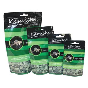 PROCESSED FISH FOOD FOR ALGAE EATING AQUARIUM FISH, IN WAFER FORM. CONTAINS FISH MEAL, WHEAT FLOUR, SOYABEAN MEAL, WHEAT GERM MEAL, STARCH, SEAWEED MEAL, ALFALFA MEAL, YEAST, FISH OIL, KRILL MEAL, SPIRULINA, TRACES OF GARLIC, VITAMINS AND MINERALS.PACKAGED IN 20, 40, 82 AND 250 GRAM SEALED PACKS.
