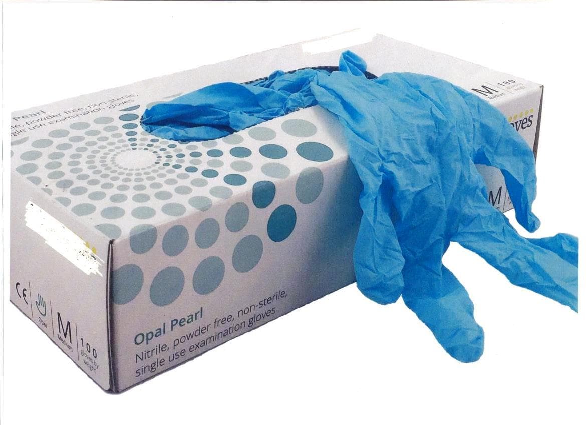 NITRILE EXAMINATION GLOVES, POWDER FREE, NON STERILE AND SINGLE USE.  THE GLOVES HAVE A WIDE RANGE OF APPLICATIONS. EXAMINATION GRADE GLOVES ARE USED IN NON INVASIVE CONTACT: SUCH AS DENTISTRY, MEDICAL SKIN CONTACT AND SIMILAR SKIN CONTACT TASKS. PACKAGED CARTONS WITH A 100 GLOVES TO THE CARTON. MEETS EN 455-1, EN 455-2, EN 455-3 & EN 455-4 REQUIREMENTS.