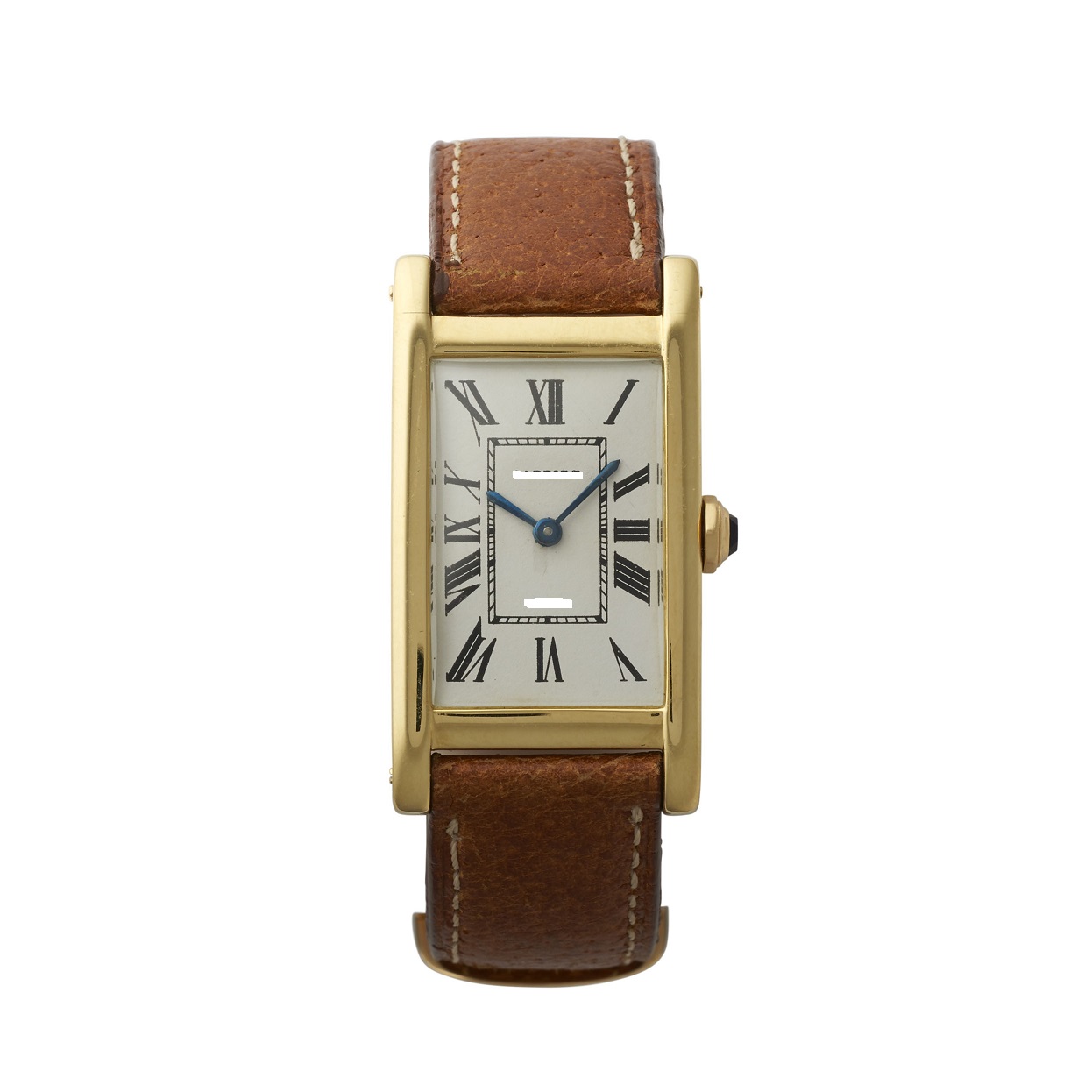 18KT YELLOW GOLD WRISTWATCH WITH A MECHANICAL WATCH MOVEMENT. THE WATCH HAS A SILVER DIAL, ENAMEL NUMERALS, STEEL HANDS, CRYSTAL GLASS, SAPPHIRE WINDER, LEATHER STRAP AND 18KT YELLOW GOLD CLASP. THE WATCH WAS MADE IN 1950 AND IS A LIMITED EDITION. THE WATCH IS MECHANICAL AND HANDMADE WITH MANUAL WINDING.