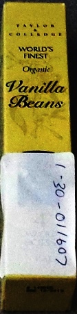 VANILLA BEAN PODS, ABOUT 15 CENTIMETRES LONG. CONTAINED IN A HARD PLASTIC TUBE, WHICH IS THEN ENCLOSED IN A SMALL BOX. TEN GRAMMES NET WEIGHT.