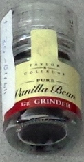 PURE BOURBON VANILLA BEANS FOR USE AS AN INGREDIENT IN BAKERY PRODUCTS. IN SMALL PIECES, OFTEN CUBE SHAPED. 12 GRAMMES NET. CONTAINED IN A SMALL TRANSPARENT JAR WITH A GRINDER.