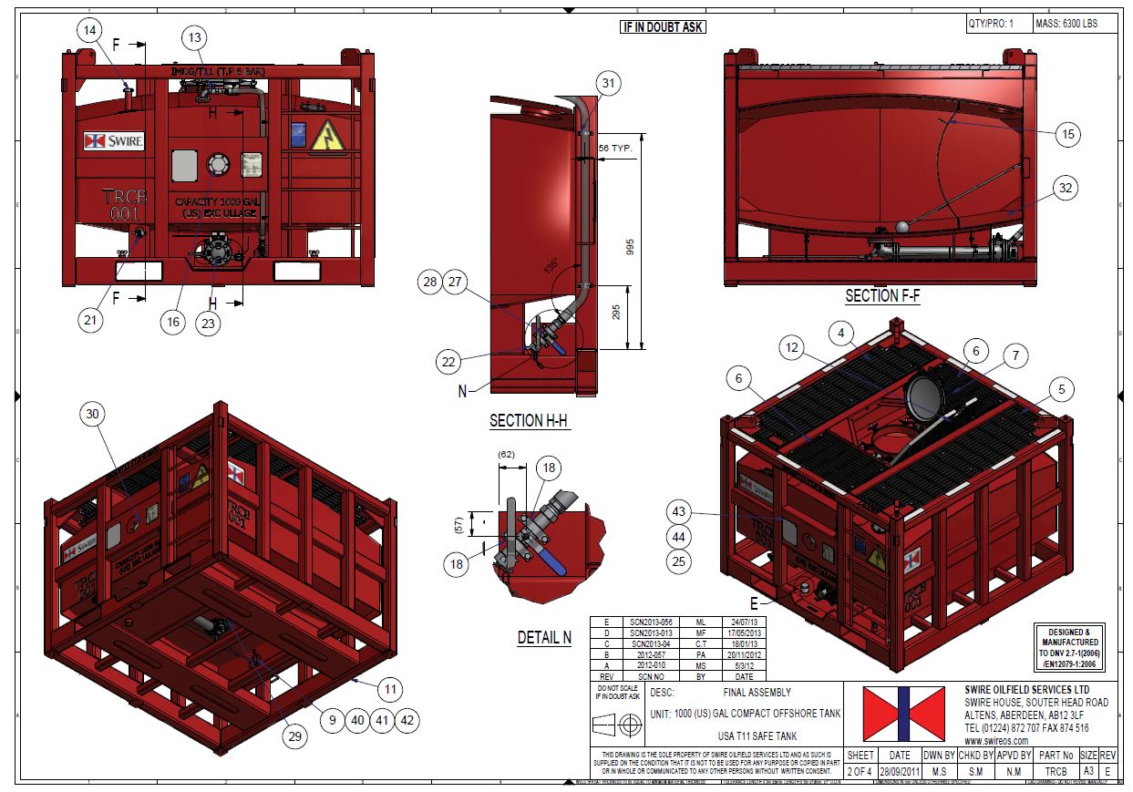 COMPACT STEEL TANKS FOR THE STORAGE AND TRANSPORTATION OF CHEMICALS TO OFFSHORE OIL AND GAS PLATFORMS.