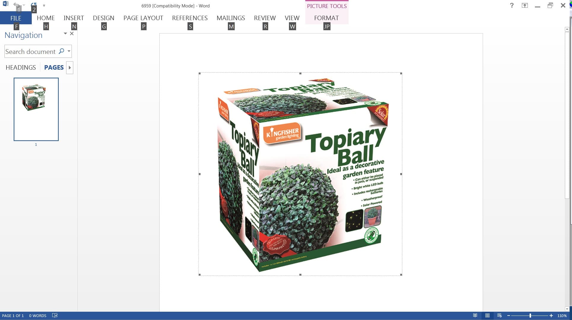 AN ARTIFICIAL FLOWER ARRANGEMENT IN THE SHAPE OF A PLASTIC TOPIARY BALL (DIA27CM).WITH A . SOLAR POWERED LED LIGHT .. FEATURES 20 WARM WHITE LED BULBS. SUITABLE FOR HANGING OR DISPLAY IN A POT. INCLUDES 1 X 1.2V AA 600MAH NI-MH RECHARGEABLE BATTERY. PACKED IN A FULL COLOUR DISPLAY CARTON.