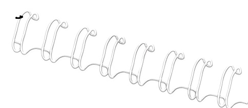 ROUND COMB BINDING WIRE OF LAW CARBON STEEL COATED IN NYLON.
FOR SPIRAL BINDING FOR A4 SIZE BOOKS AND DOCUMENTS.