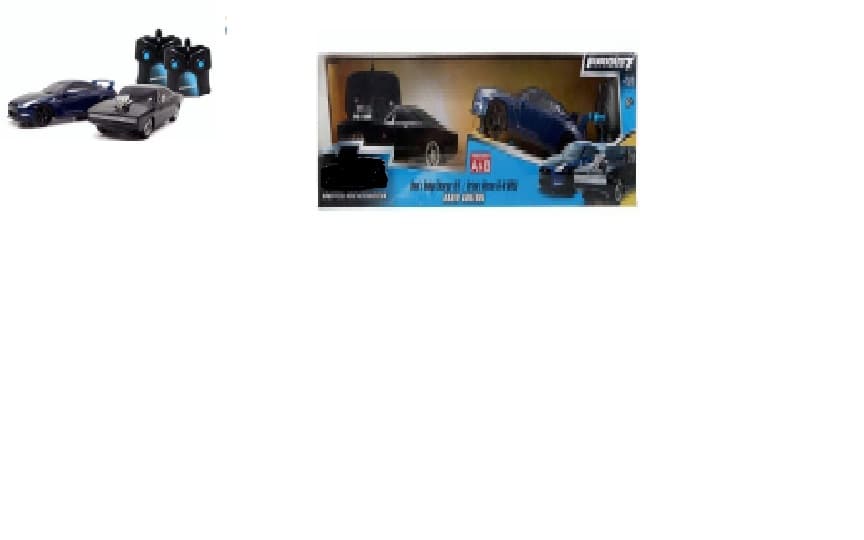 A TWIN PACK OF RADIO CONTROL VEHICLE'S FROM A WELL KNOWN FILM, CONSISTING OF 1970 DODGE CHARGER R/T AND A SLEEK NISSAN GT-R. USE THE A AND B TRANSMITTERS TO VEER AROUND CORNERS, DRIFT BEHIND OTHER DRIVERS AND SPEED INTO THE NIGHT. THE PRODUCT HIGHLIGHTS  DUAL A AND B TRANSMITTERS THAT ALLOW YOU AND A FRIEND TO CONTROL THE VEHICLES AS YOU PERFORM DARING DRIFTS, REACH HIGH SPEEDS AND ENGAGE IN HIGH-OCTANE THRILL RIDES. THE CARS ALLOW YOU TO RE-ENACT RACES AND THRILLING ADVENTURES FROM THE FILM.  THE CARS BOAST AUTHENTIC STYLING AND REQUIRE 10 AA BATTERIES AND 2 9V BATTERIES THAT ARE SOLD SEPARATELY.