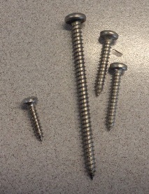 PAN HEAD, CROSS RECESS, SELF-TAPPING THREAD, AB POINT SCREWS MANUFACTURED FROM AUSTENITIC STAINLESS STEEL. FOR USE IN MECHANICAL JOINTING OF METAL, COMPOSITE MATERIALS AND PVCU.