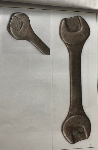 FORGING BLANK. 
MADE FROM STEEL.
IT IS NOT A FINISHED PRODUCT OR IT CAN NOT BE USED AS A SPANNER/WRENCH THEREFORE THIS GOOD NEEDS TO BE A FORGED BLANK WHICH WILL BE USED IN PRODUCTION OF SPANNERS.
THE PROCESSES WILL FOLLOW: BROACHING/HEAT TREATMENT/SAND BLASTING/POLISHING/LOGO & SIZE STAMPING/ CHROME PLATING
ONLY AFTER ABOVE MENTIONED PROCESSES THOSE BLANKS CAN BECOME A SPANNER/WRENCH.