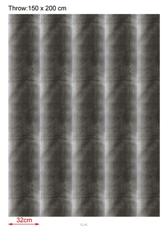 A KNITTED THROW MADE FROM 100% POLYESTER. THERE ARE OMBRE FAUX FUR STRIPES ON ONE SIDE OF THE THROW. THE REVERSE SIDE IS COVERED IN FAUX MINK. THE THROW MEASURES 150CM X 200CM AND WEIGHS 1560 GRAMS.