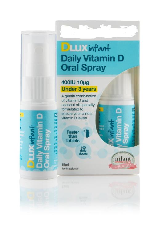 A VITAMIN D ORAL SPRAY CONTAINING CHOLECALCIFEROL (VITAMIN D) AND COCONUT OIL. CONTAINED IN A 15ML PLASTIC BOTTLE WITH A SPRAY PUMP. PUT UP FOR RETAIL SALE.