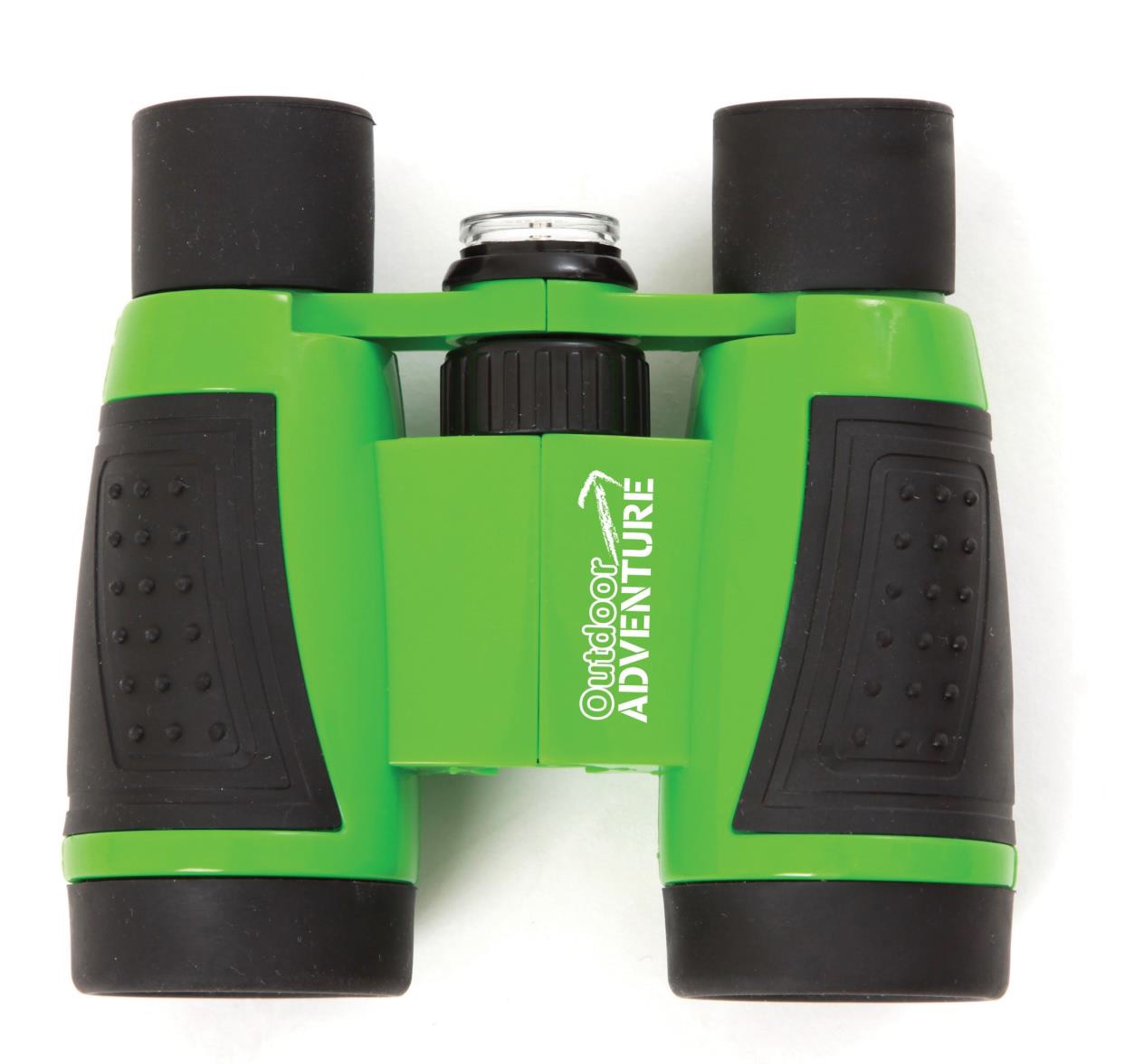 POCKET SIZED LIGHTWEIGHT BINOCULARS IDEAL FOR OUTDOOR ADVENTURES. FEATURES 4 X 30 MAGNIFICATION AND BREAK AWAY LANYARD. BUILT IN COMPASS FOR ADDITIONAL NAVIGATION AND LEARNING. MADE OF PLASTIC. PACKAGED FOR RETAIL SALE IN A BLISTER PACK. DESIGNED FOR CHILDREN AGED 6 YEARS AND ABOVE.
