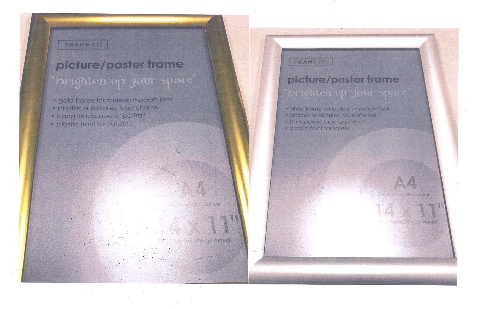 ALUMINIUM PHOTO FRAME. 
TO FRAME PHOTOS OR PICTURES.
A4 SIZE (14 X 11")