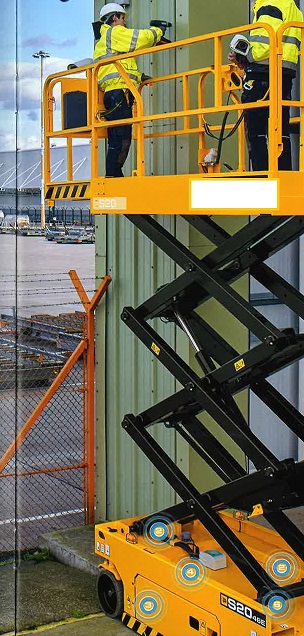 THE ELECTRIC SCISSORS MOBILE ELEVATING WORK PLATFORM (MEWP) IS DESIGNED TO EN280 STANDARD HAVING A PLATFORM THAT IS RAISED UPWARDS BY A 'SCISSOR' MECHANISM WHICH IS USED TO POSITION PERSONNEL, ALONG WITH THEIR NECESSARY TOOLS AND MATERIALS.
UP TO MAXIMUM WORKING HEIGHT OF 6.6 METERS. 
HAS FUNCTIONS SUCH AS EXTEND, CONTRACT AND REPOSITION WHICH ALL CAN BE CONTROLLED FROM THE PLATFORM.
HAS A LOAD CAPACITY OF 280KG.
1.33M WHEELBASE.
MAX DRIVING SPEED: 3.0 KM/H 
6V X 4 BATTERY.
24 V DC POWER UNIT.
OVERALL LENGTH (STOWED) 1.78M.
OVERALL WIDTH (STOWED) 0.76M.
OVERALL HEIGHT (STOWED, GUARDRAIL FOLDED) 1.84M.
OVERALL HEIGHT (STOWED, GUARDRAIL UNFOLDED) 
OVERALL WEIGHT 1330 KG.
PLATFORM SIZE 1.64 X 0.76 X 1.1 (M)