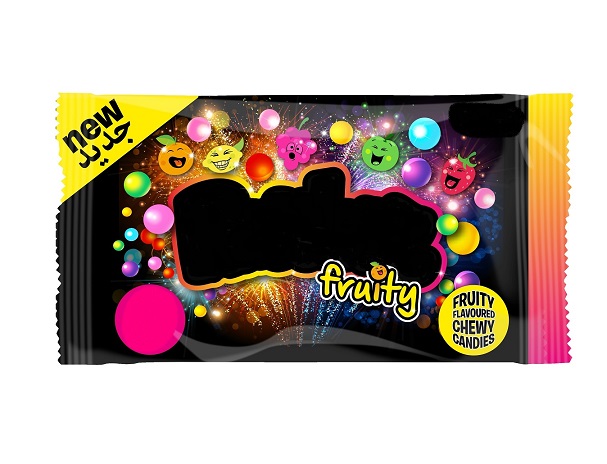 CHEWY CANDIES IN A SWEET SUGAR COATING WITH FLAVOURINGS. PACKAGED IN SMALL BAGS.