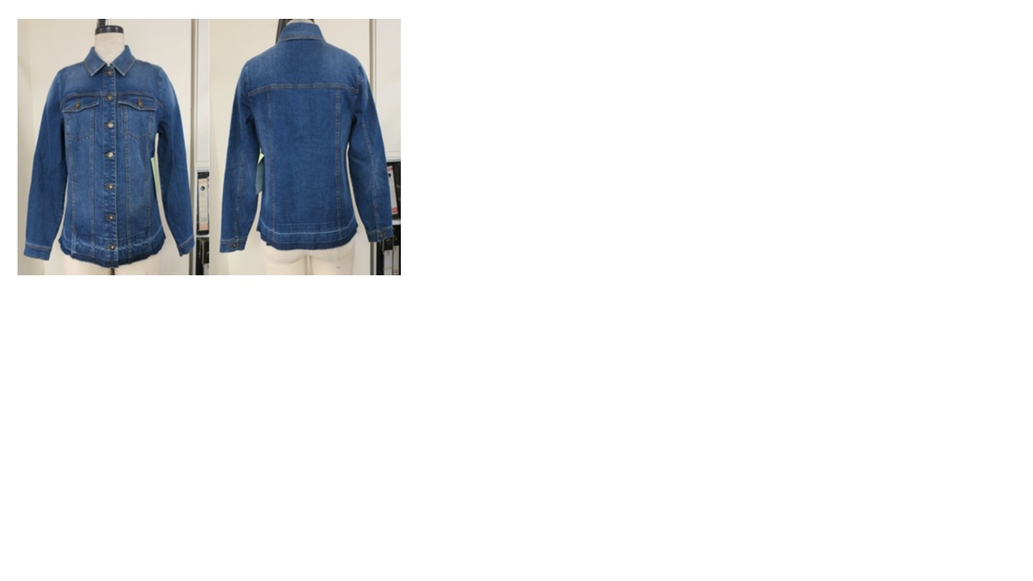 CLASSIC WOVEN DENIM JACKET FOR WOMEN. FINISHED IN SANDBLAST. THE JACKET HAS A UNDONE HEM AROUND THE BOTTOM. LONG SLEEVES, A POINTED COLLAR. A FULL LENGTH OPENING SECURED BY BUTTONS. WITH A CHEST POCKET ON EITHER SIDE OF THE JACKET WITH A FLAP AND JEAN TACK. MADE OF 98% COTTON AND 2% ELASTANE.