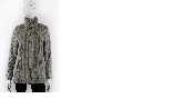 A KNITTED JACKET FOR WOMEN REACHING DOWN TO BELOW THE WAIST. ROUND NECK WITH STAND COLLAR. COMPLETE FRONT OPENING FASTENED RIGHT OVER LEFT BY 1 BUTTON AND HOOK AND EYE. WITH LONG SLEEVES. HEMMED AT SLEEVE ENDS AND AT BASE. LINED. WITH FRONT SEAM POCKETS. OF FAUX FUR 100% POLYESTER PILE TEXTILE.