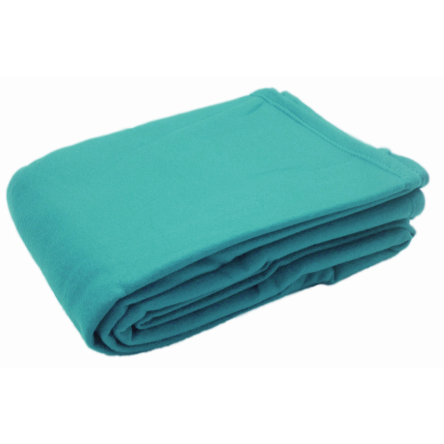A KNITTED, FLEECED BLANKET OF POLYESTER. HEMMED ON EDGES. MEASURING 125 X 150CMA UPTO 254 X265CMS. PACKED IN A PLASTIC BAG.