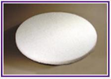 FLOOR MAINTENANCE PAD.  CIRCULAR IN SHAPE. WHITE IN COLOUR. 1 -1.2 INCHES THICK. MADE FROM NONWOVEN RECYCLED POLYESTER TEXTILE FIBRES. CONTAINING AN ANTIMICROBIAL TREATMENT. DESIGNED FOR JANITORIAL USE, BUFFERING, POLISHING, BURNISHING, CLEANING, SCRUBBING AND STRIPPING FLOORS.