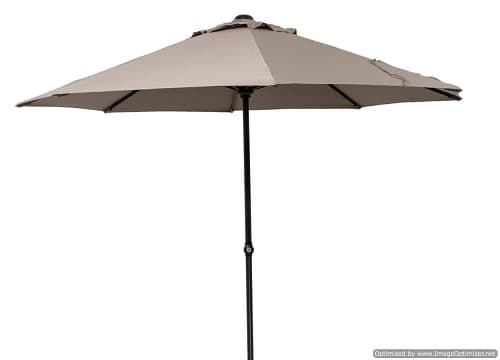 UMBRELLA/PARASOL FOR OUTDOOR USE.  ALUMINIUM FRAME (POLE) AND RIBS.  THE ALUMINIUM FRAME IS POWDER COATED.  CANOPY OF POLYESTER WITH SINGLE AIR VENT.  PACKED IN A STANDARD EXPORT CARDBOARD CARTON.